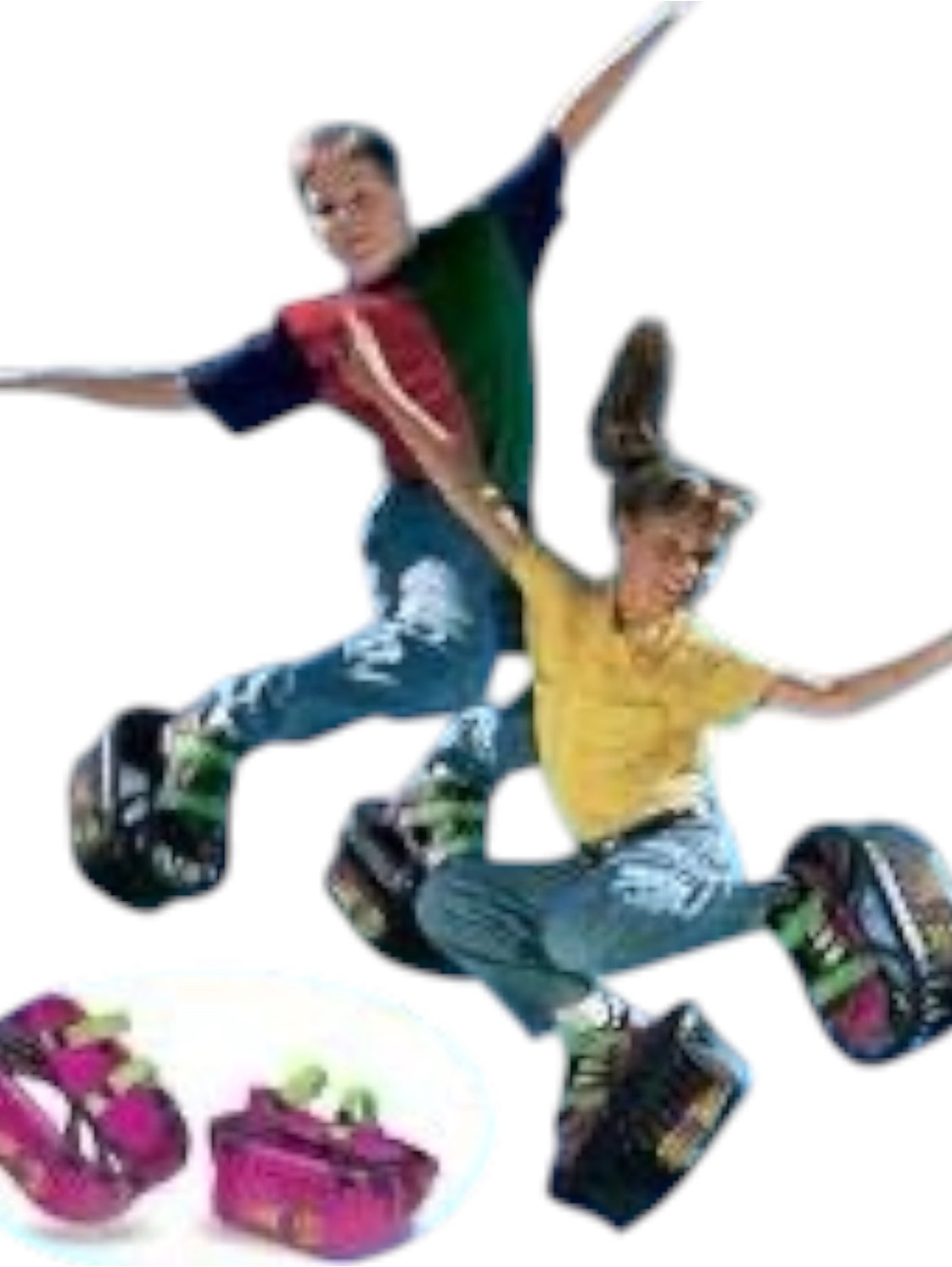 Vintage 90s MOON SHOES black Anti-Gravity Trampoline Toy Platform Shoes